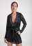 Venus Plus Size Sequin Tuxedo Romper in Black