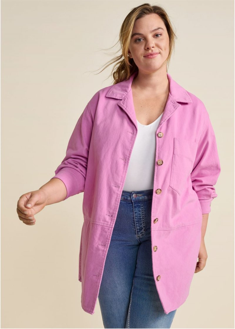 Venus Oversized Utility Shacket in Pink