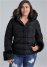 Venus Faux-Fur Trim Puffer Coat in Black