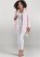 Venus Open Front Tweed Fringe Jacket in Pink & White