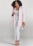 Venus Open Front Tweed Fringe Jacket in Pink & White