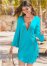 Venus Roman Cover-Up Beach Dress in Aqua Reef