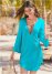 Venus Roman Cover-Up Beach Dress in Aqua Reef