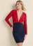 Venus Color Block Bodycon Dress - Red And Blue