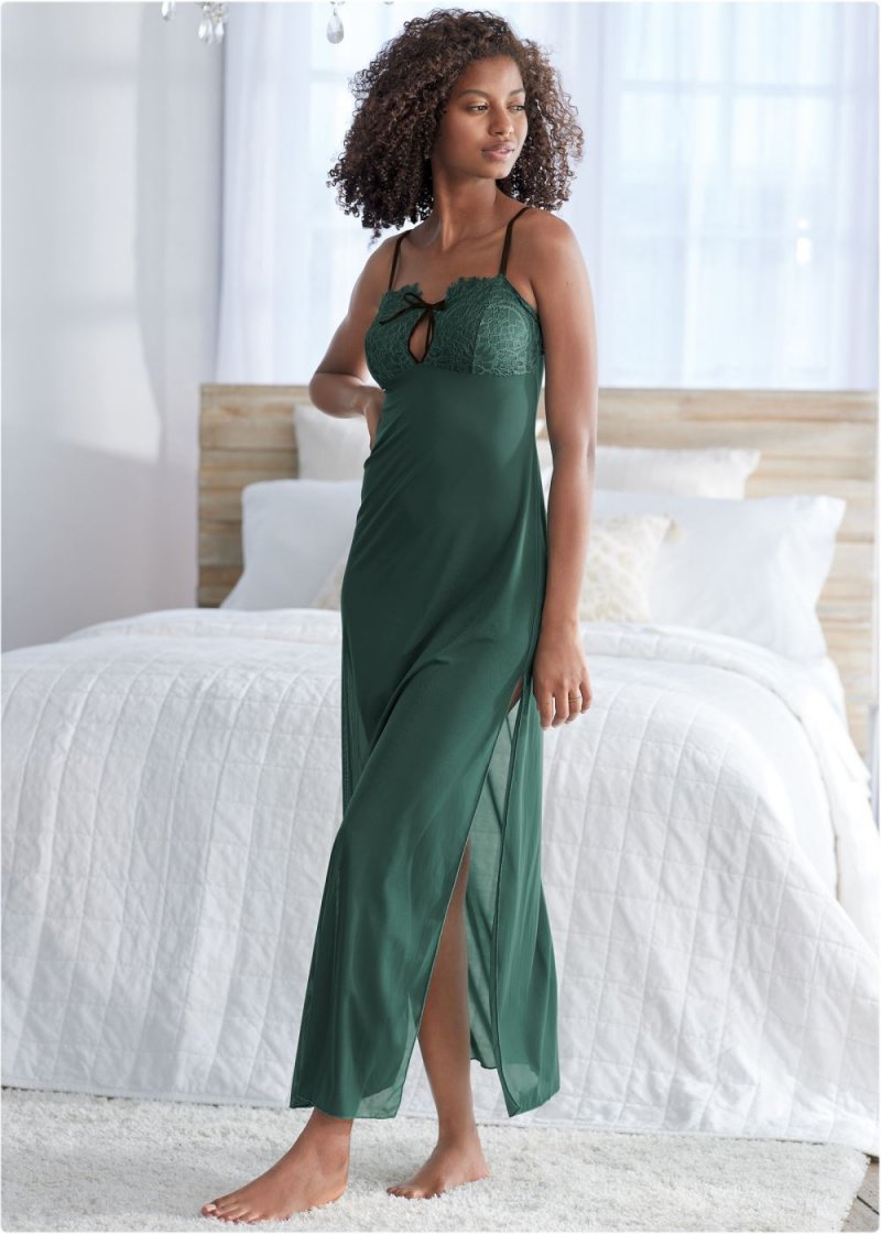 Venus Green LACE DETAIL SLIP