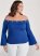 Venus Plus Size Off-The-Shoulder Grommet Top