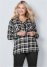 Venus Plus Size Plaid Lace-Up Top