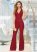 Venus Open Back Lace Jumpsuit in Red