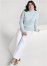 Venus Plus Size Diamond Cable Turtleneck Sweater in Light Blue