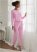 Venus Heathered Pink HENLEY PAJAMA SET