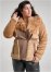 Venus Faux-Fur Side Zip Coat in Tan