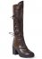 Venus Sherpa Lace-Up Calf Boots in Dark Brown