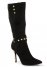 Venus Gold Statement Heel Boots in Black