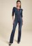 Venus Denim Zip Jumpsuit in Dark Wash