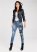 Venus Floral Applique Skinny Jeans in Medium Wash