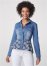 Venus Daisy Peplum Jean Jacket in Denim Blue