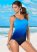 Venus Slimming Draped One-Piece Swimsuit in Ocean Ombre