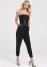 Venus Plus Size Ruched Sequin Jumpsuit in Black