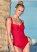 Venus Ruched Bra One-Piece Swimsuit in Fiery Red