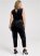 Venus Plus Size Velvet Back Chain Jumpsuit in Black