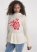 Venus VENUS | Rose Detail Peplum Sweater in Off White & Red