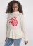 Venus VENUS | Rose Detail Peplum Sweater in Off White & Red