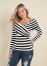 Venus Stripe Off-The-Shoulder Top in Black & White