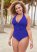 Venus Plus Size Julie Halter Tankini Top Bikini - Cobalt Blue