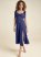 Venus Tie Shoulder Midi Dress - Navy