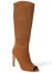 Venus Peep Toe Perforated Boots in Cognac