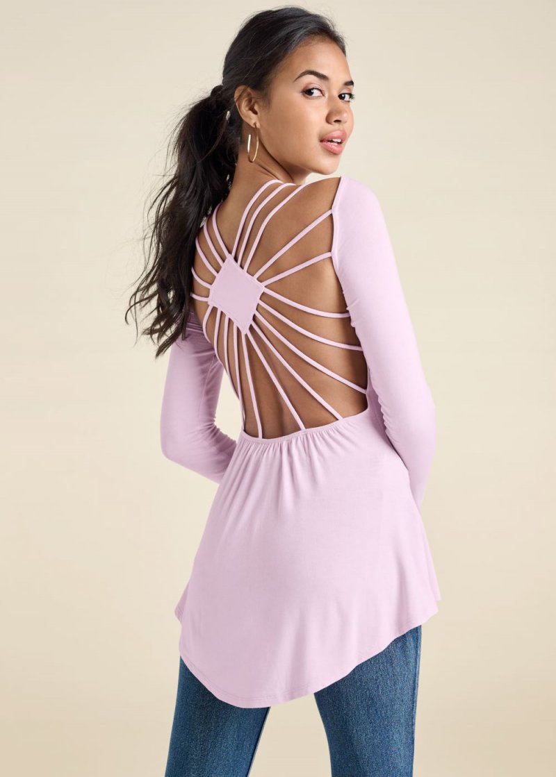 Venus Strappy Open Back Top in Lilac