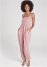 Venus Plus Size Smocked Lounge Jumpsuit in Heathered Pink