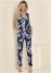 Venus Floral Print Jumpsuit in Navy Multi