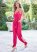 Venus Slit Leg Casual Jumpsuit in Fuchsia