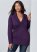 Venus Plus Size Side Lace-Up Sweater in Dark Purple