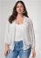 Venus Plus Size Open Knit Cocoon Cardigan in White