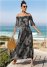 Venus Off-The-Shoulder Maxi Dress - Black Multi