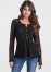 Venus Waffle And Lace Peplum Top in Black