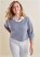 Venus Plus Size Washed Collared Lounge Top in Dark Blue