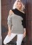 Venus VENUS | One-Shoulder Sweater in Grey & Black