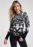 Venus VENUS | Sequin Jacquard Sweater in Black & White