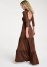 Venus Open Back Tiered Long Dress - Brown