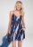 Venus Tie Dye V-Neck Shift Dress - Navy Multi