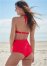 Venus High-Waist Cheeky Swim Shorts Bikini - Red Hot