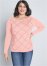 Venus Plus Size Embellished Sweater in Light Pink