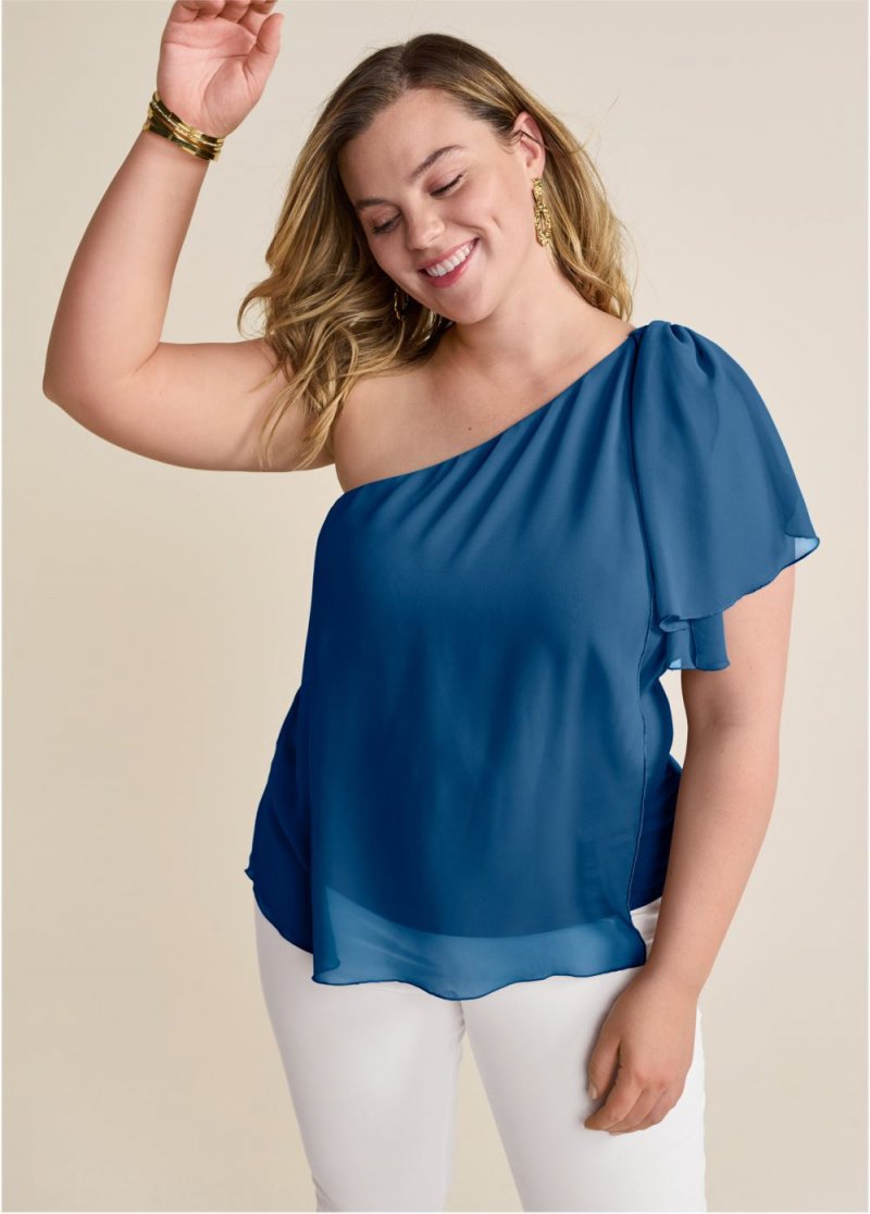 Venus Plus Size Chiffon Bow Top