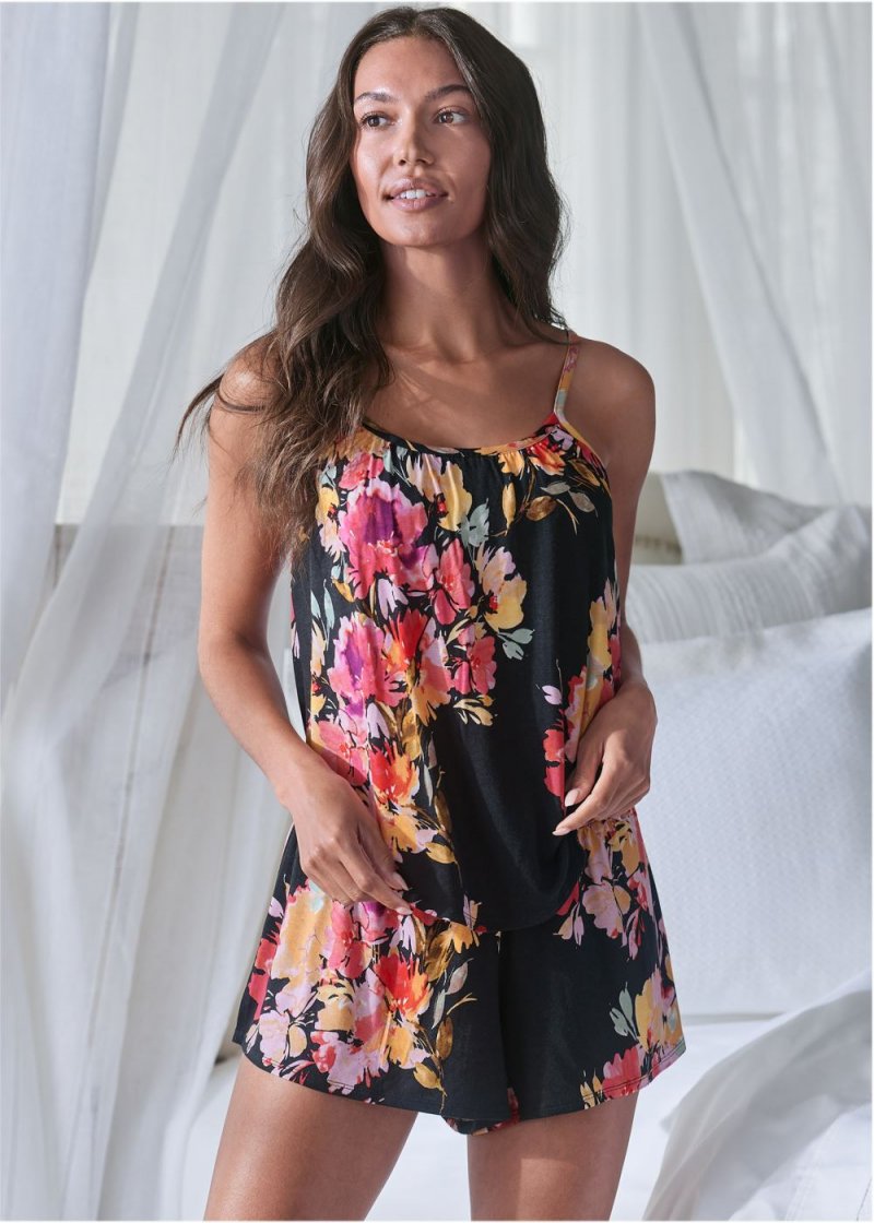 Venus Multi Floral Cami and shorts pajama set