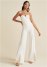 Venus Plus Size Front Slit Jumpsuit in Off White