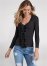 Venus Plus Size Ruffle Front Ribbed Sweater in Black
