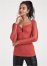 Venus Plus Size Lace Sleeve Ribbed Sweater in Red